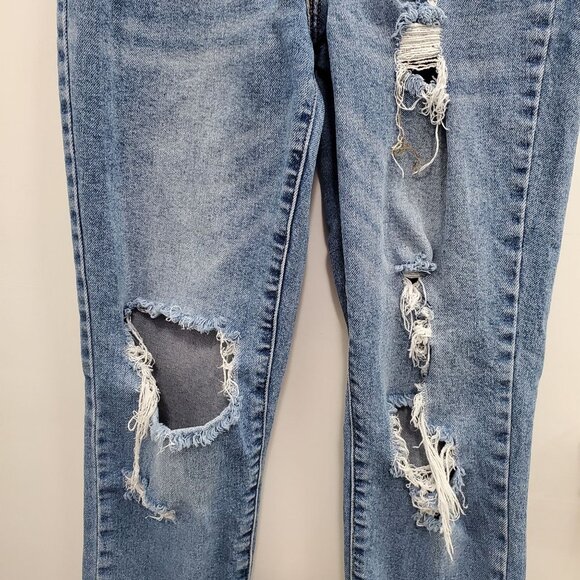 Hammer Jeans Junior's Medium Wash Super Distressed High Waist Ripped Skinny Sz 1 - Picture 2 of 7